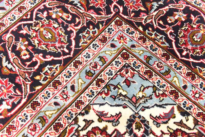 9' 8 x 12' 9 Hand Knotted Kashan Persian Wool Rug