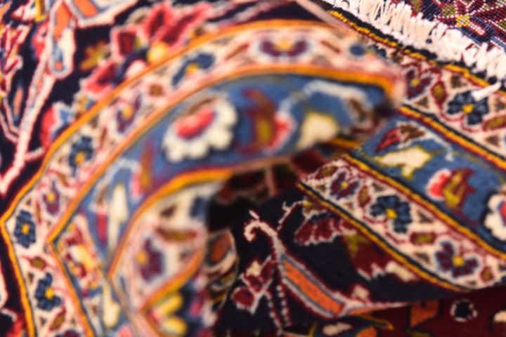 9' 7 x 13' 8 Hand Knotted Kashan Persian Wool Rug