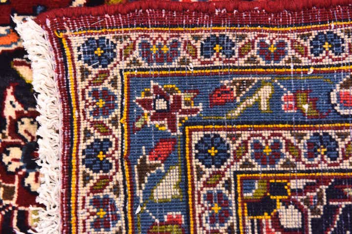 9' 7 x 13' 8 Hand Knotted Kashan Persian Wool Rug