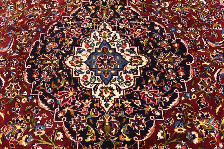 9' 7 x 13' 8 Hand Knotted Kashan Persian Wool Rug