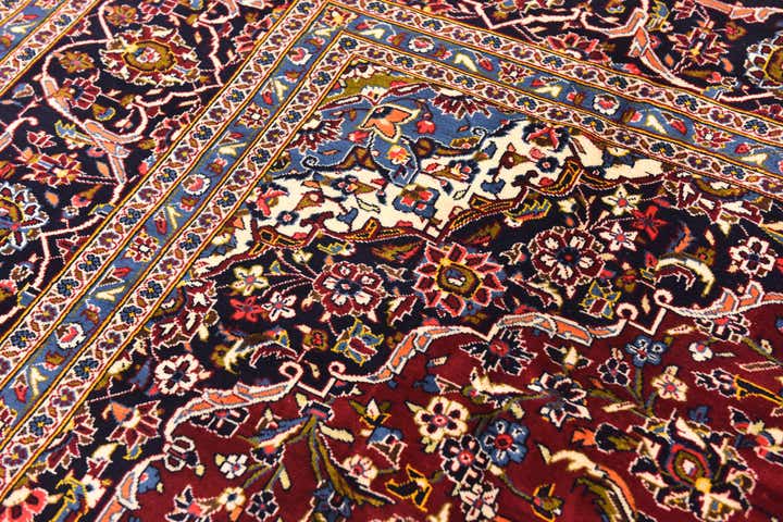 9' 7 x 13' 8 Hand Knotted Kashan Persian Wool Rug