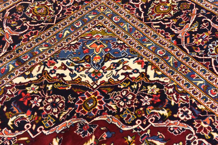 9' 7 x 13' 8 Hand Knotted Kashan Persian Wool Rug