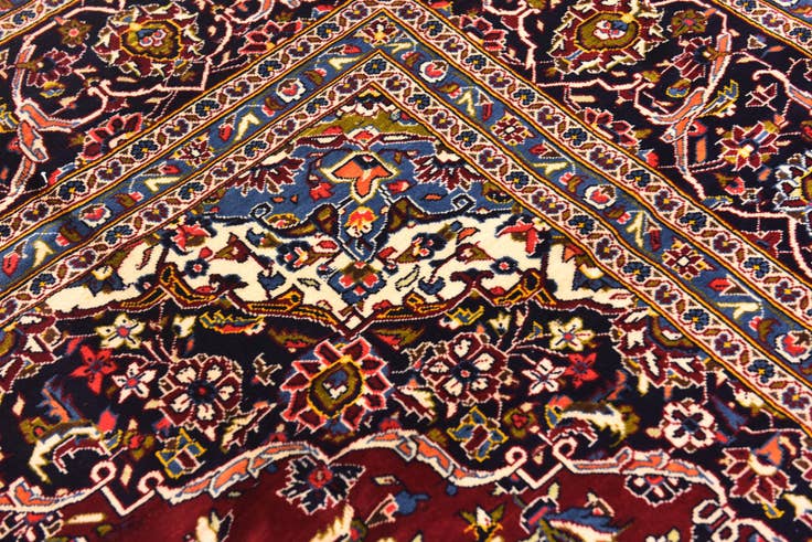 Detail image of 9' 7 x 13' 8 Hand Knotted Kashan Persian Wool Rug