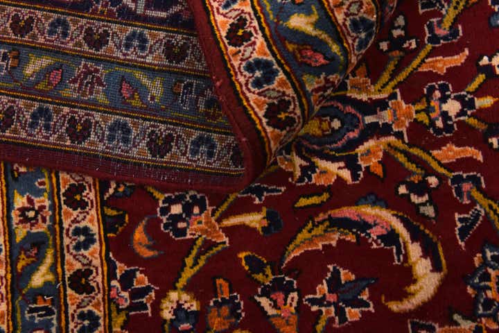 9' 6 x 12' 7 Hand Knotted Kashan Persian Wool Rug