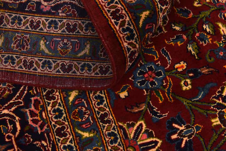 9' 1 x 12' 4 Hand Knotted Kashan Persian Wool Rug