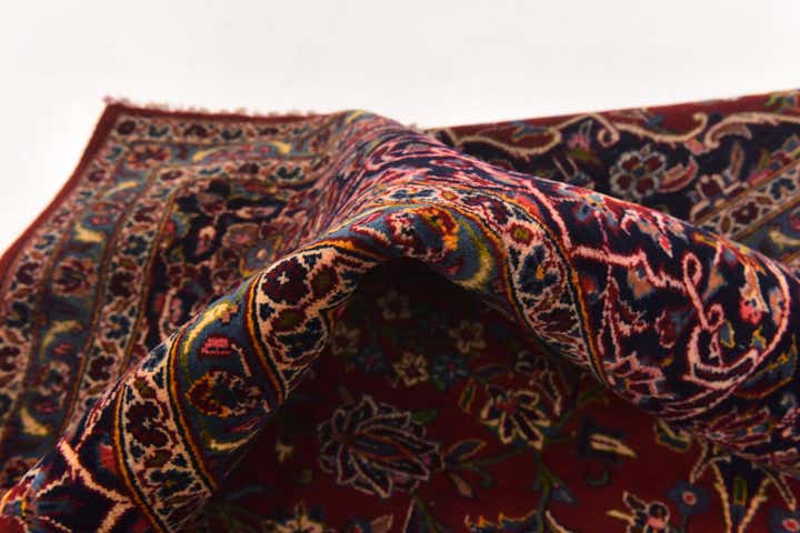 9' 1 x 12' 4 Hand Knotted Kashan Persian Wool Rug