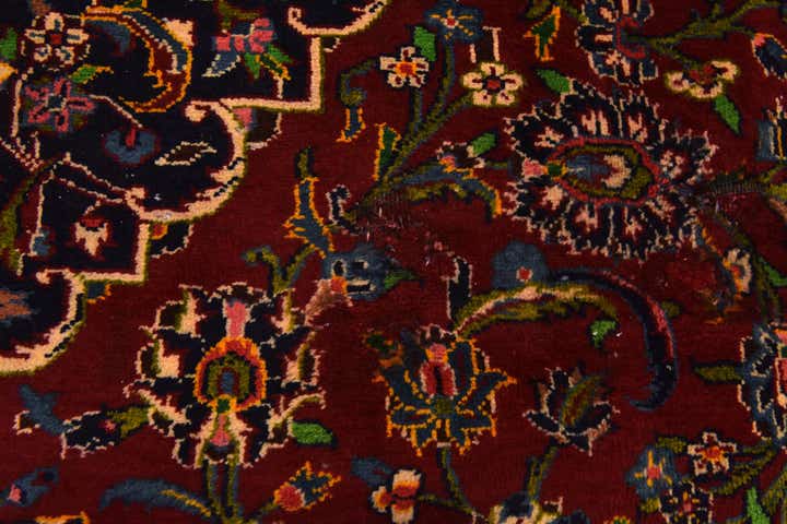 9' 1 x 12' 4 Hand Knotted Kashan Persian Wool Rug