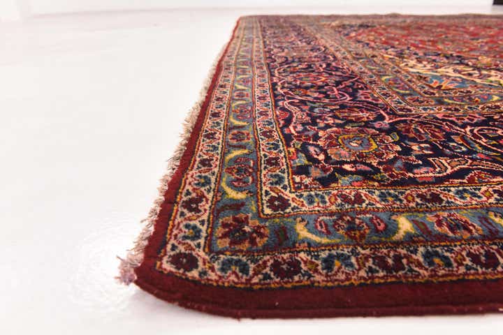 9' 1 x 12' 4 Hand Knotted Kashan Persian Wool Rug