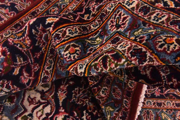 9' 10 x 12' 6 Hand Knotted Kashan Persian Wool Rug