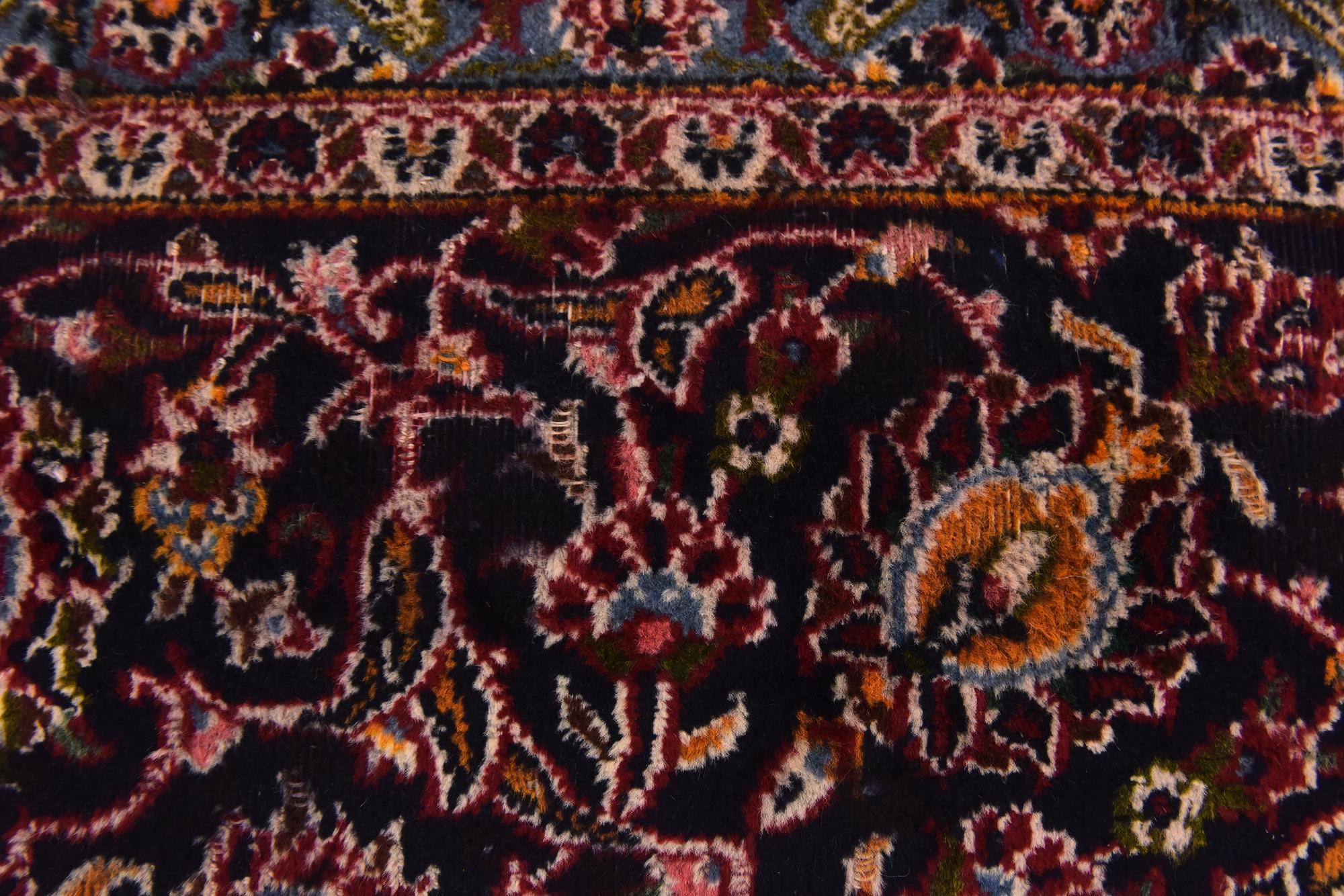 9' 10 x 12' 6 Hand Knotted Kashan Persian Wool Rug