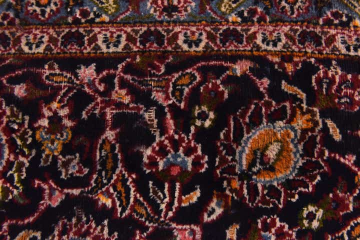 9' 10 x 12' 6 Hand Knotted Kashan Persian Wool Rug