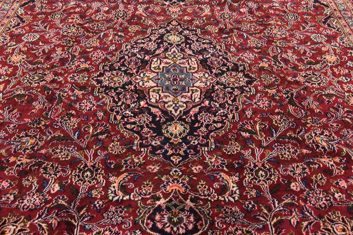 9' 10 x 12' 6 Hand Knotted Kashan Persian Wool Rug