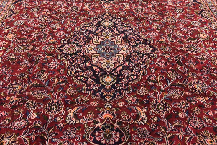 Detail image of 9' 10 x 12' 6 Hand Knotted Kashan Persian Wool Rug