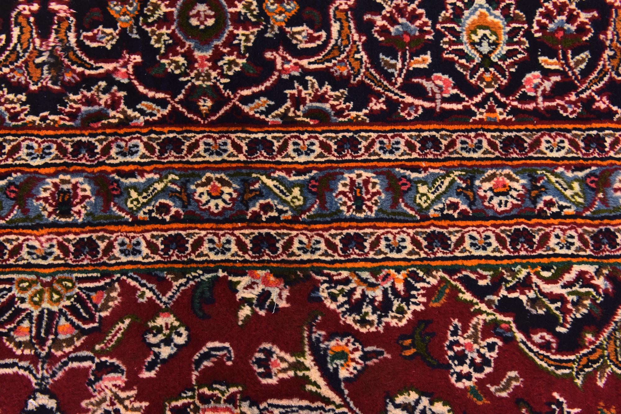 9' 10 x 12' 6 Hand Knotted Kashan Persian Wool Rug