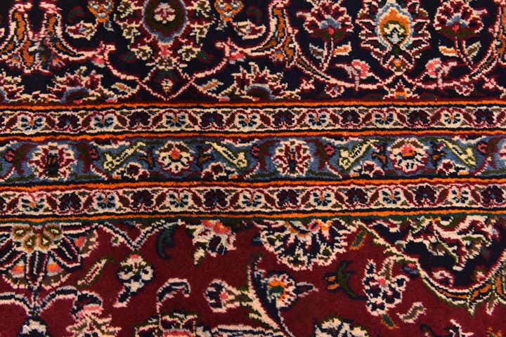 9' 10 x 12' 6 Hand Knotted Kashan Persian Wool Rug