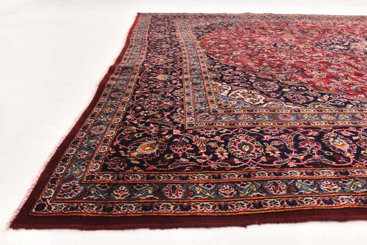 9' 10 x 12' 6 Hand Knotted Kashan Persian Wool Rug