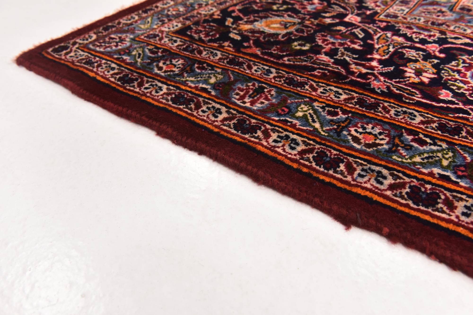 9' 10 x 12' 6 Hand Knotted Kashan Persian Wool Rug