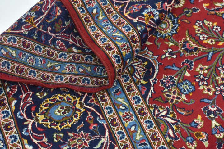 9' 6 x 13' 5 Hand Knotted Kashan Persian Wool Rug