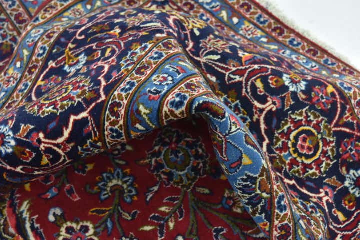 9' 6 x 13' 5 Hand Knotted Kashan Persian Wool Rug