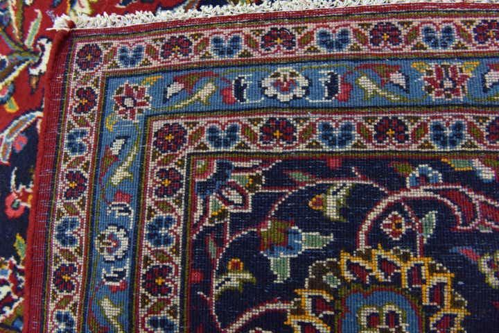 9' 6 x 13' 5 Hand Knotted Kashan Persian Wool Rug