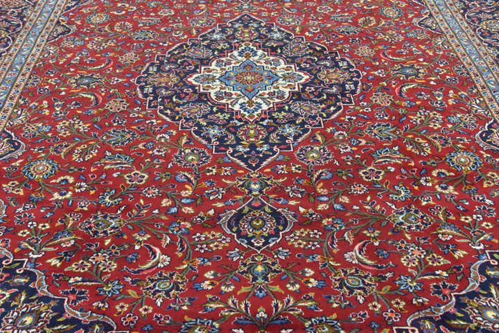 9' 6 x 13' 5 Hand Knotted Kashan Persian Wool Rug