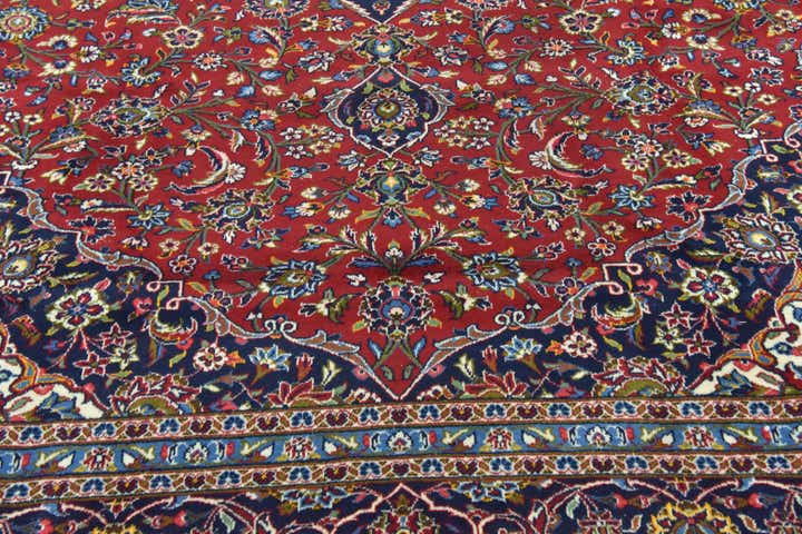 9' 6 x 13' 5 Hand Knotted Kashan Persian Wool Rug