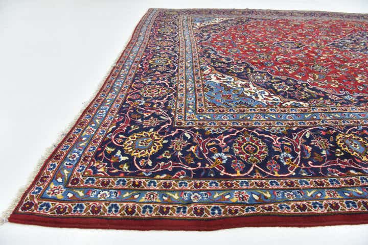 9' 6 x 13' 5 Hand Knotted Kashan Persian Wool Rug