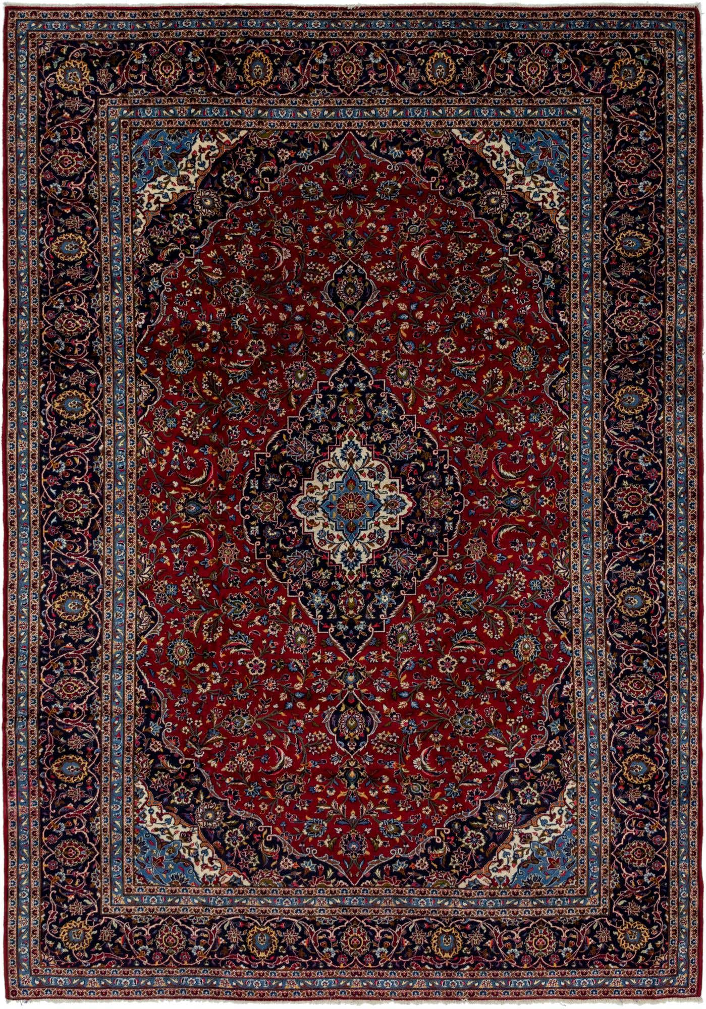 9' 6 x 13' 5 Hand Knotted Kashan Persian Wool Rug