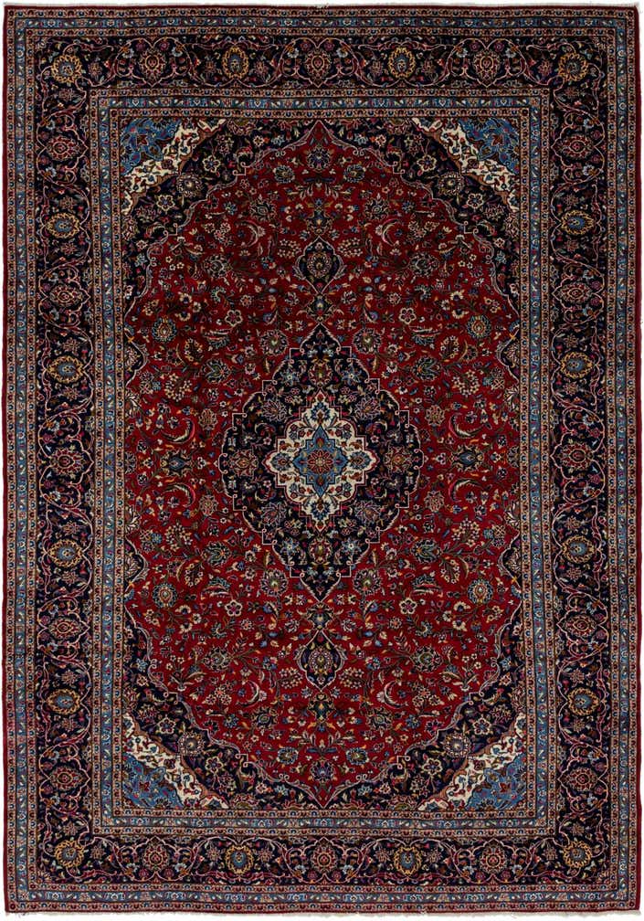 9' 6 x 13' 5 Hand Knotted Kashan Persian Wool Rug
