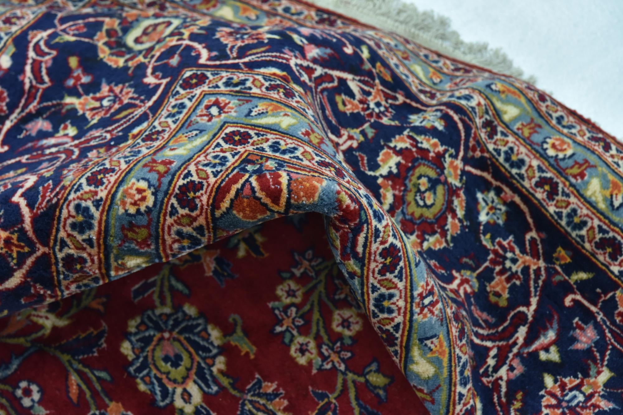 9' 9 x 13' 2 Hand Knotted Kashan Persian Wool Rug