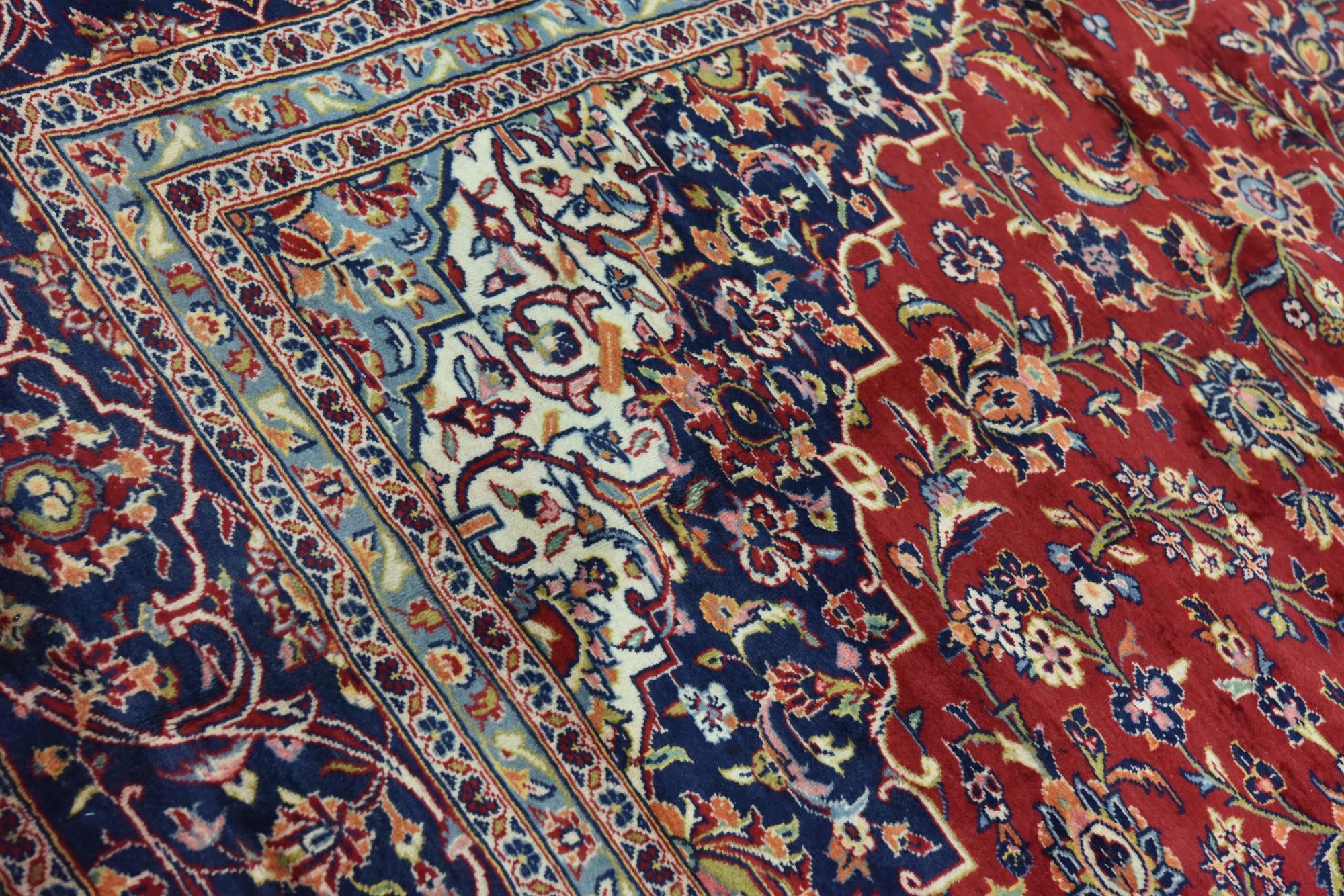 9' 9 x 13' 2 Hand Knotted Kashan Persian Wool Rug