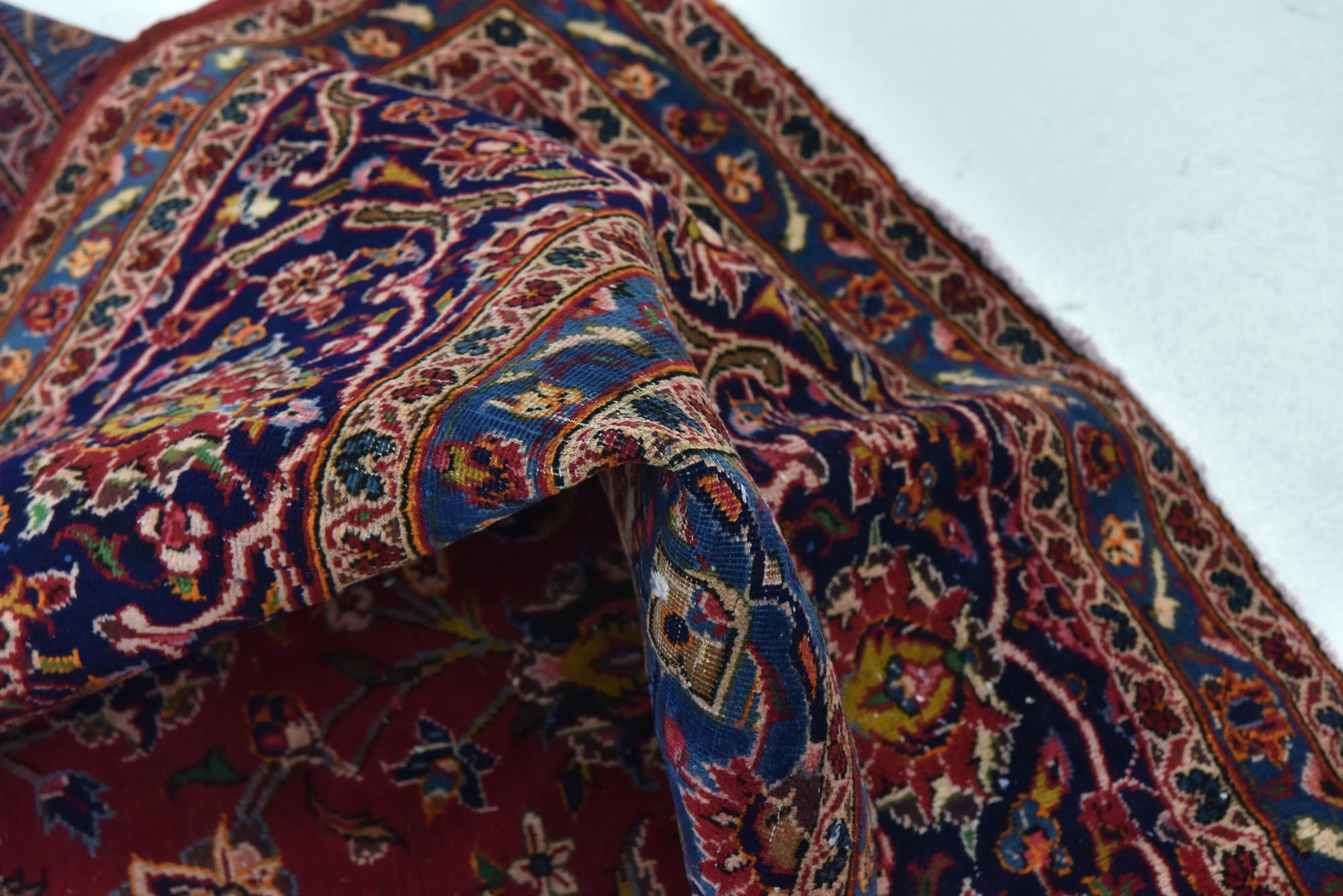 9' 7 x 13' Hand Knotted Kashan Persian Wool Rug