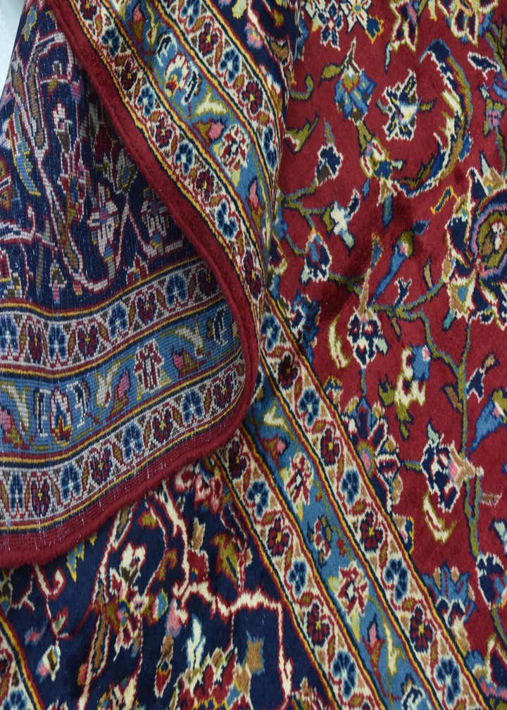 9' 8 x 13' 3 Hand Knotted Kashan Persian Wool Rug