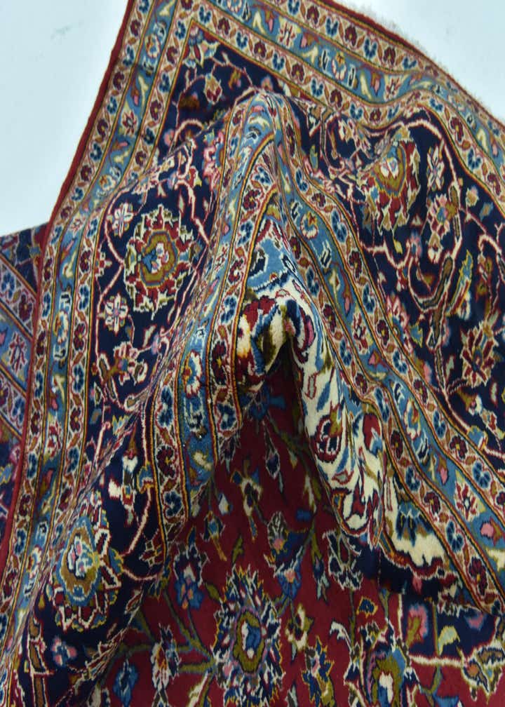 9' 8 x 13' 3 Hand Knotted Kashan Persian Wool Rug