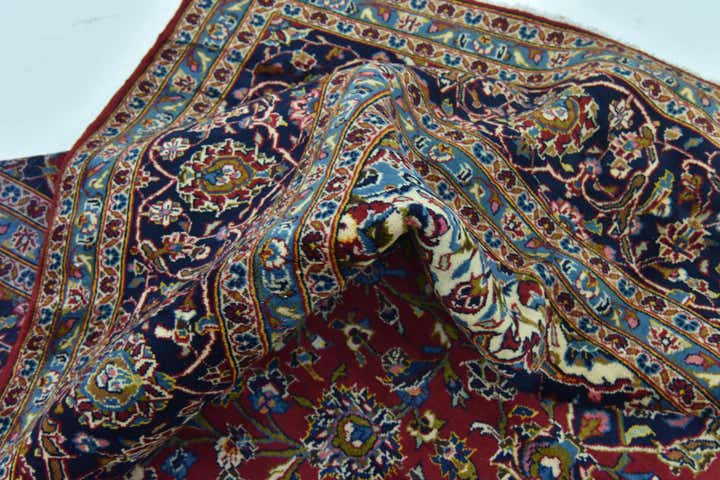9' 8 x 13' 3 Hand Knotted Kashan Persian Wool Rug