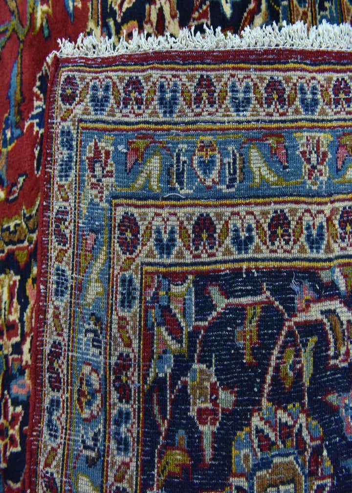 9' 8 x 13' 3 Hand Knotted Kashan Persian Wool Rug
