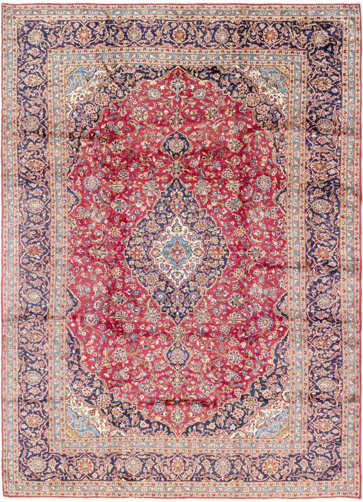 9' 8 x 13' 3 Hand Knotted Kashan Persian Wool Rug