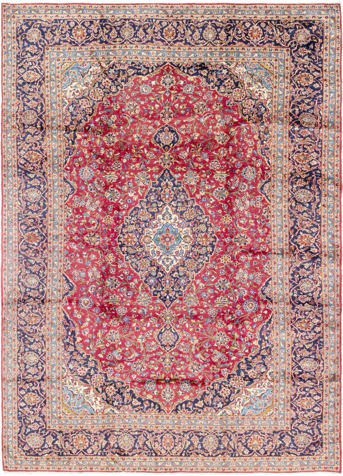 Detail image of 9' 8 x 13' 3 Hand Knotted Kashan Persian Wool Rug