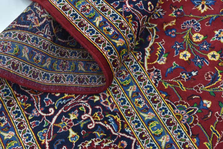 9' 10 x 13' 3 Hand Knotted Kashan Persian Wool Rug