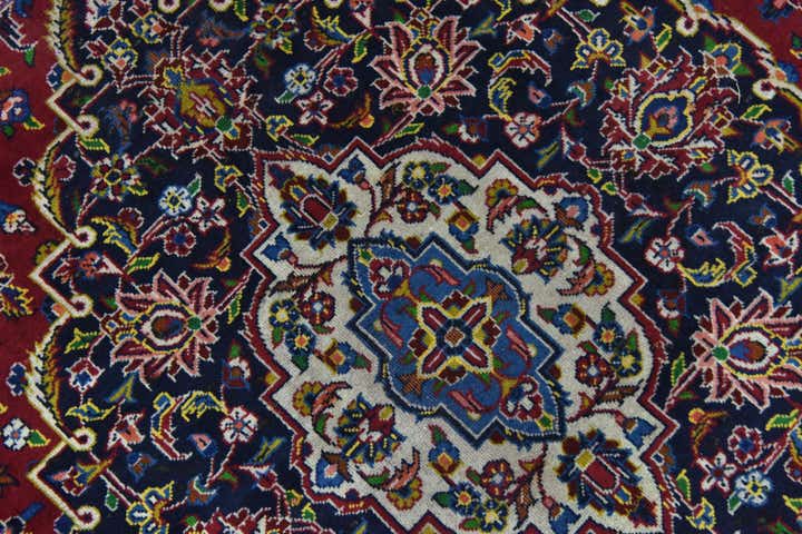 9' 10 x 13' 3 Hand Knotted Kashan Persian Wool Rug