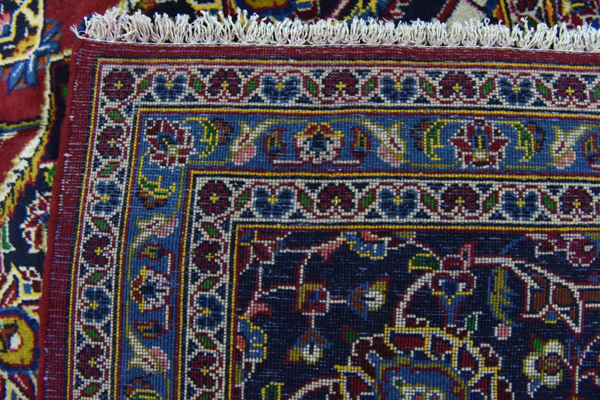 9' 10 x 13' 3 Hand Knotted Kashan Persian Wool Rug