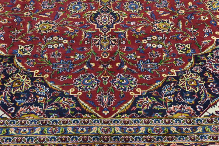 9' 10 x 13' 3 Hand Knotted Kashan Persian Wool Rug