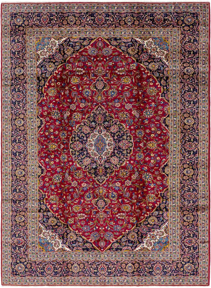9' 10 x 13' 3 Hand Knotted Kashan Persian Wool Rug
