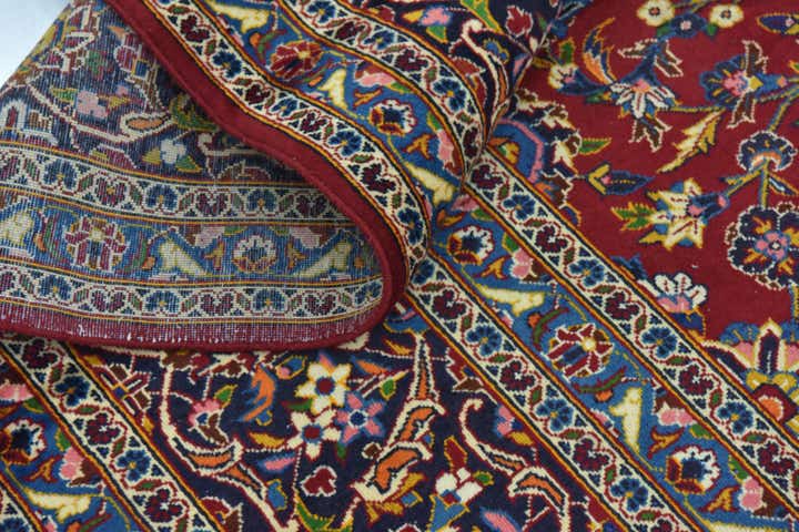 9' 7 x 13' 2 Hand Knotted Kashan Persian Wool Rug