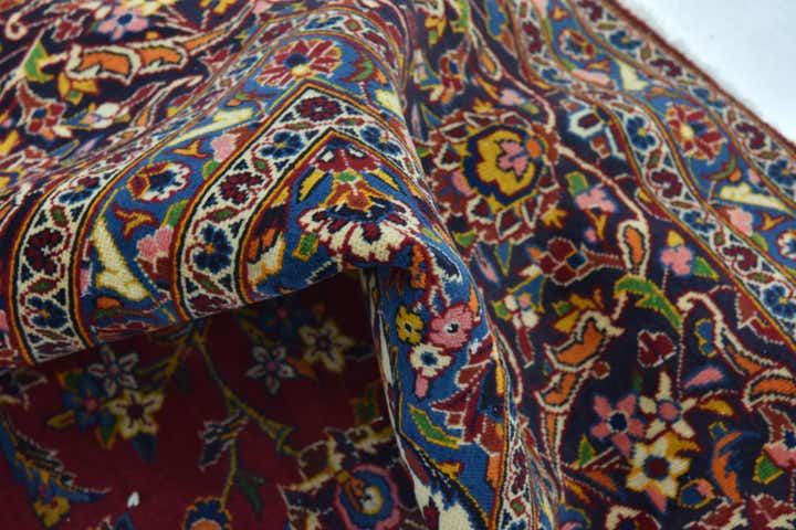9' 7 x 13' 2 Hand Knotted Kashan Persian Wool Rug