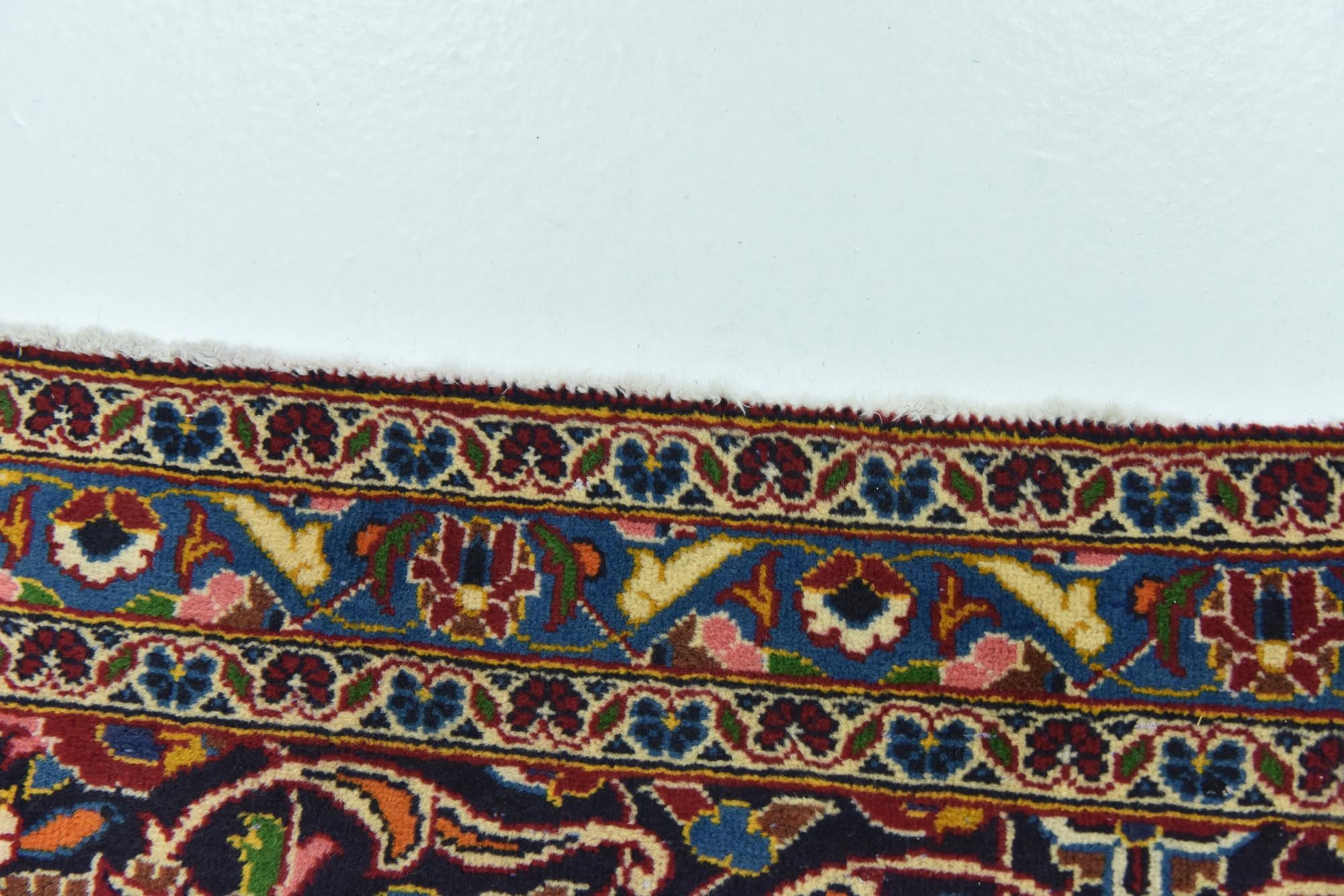 9' 7 x 13' 2 Hand Knotted Kashan Persian Wool Rug