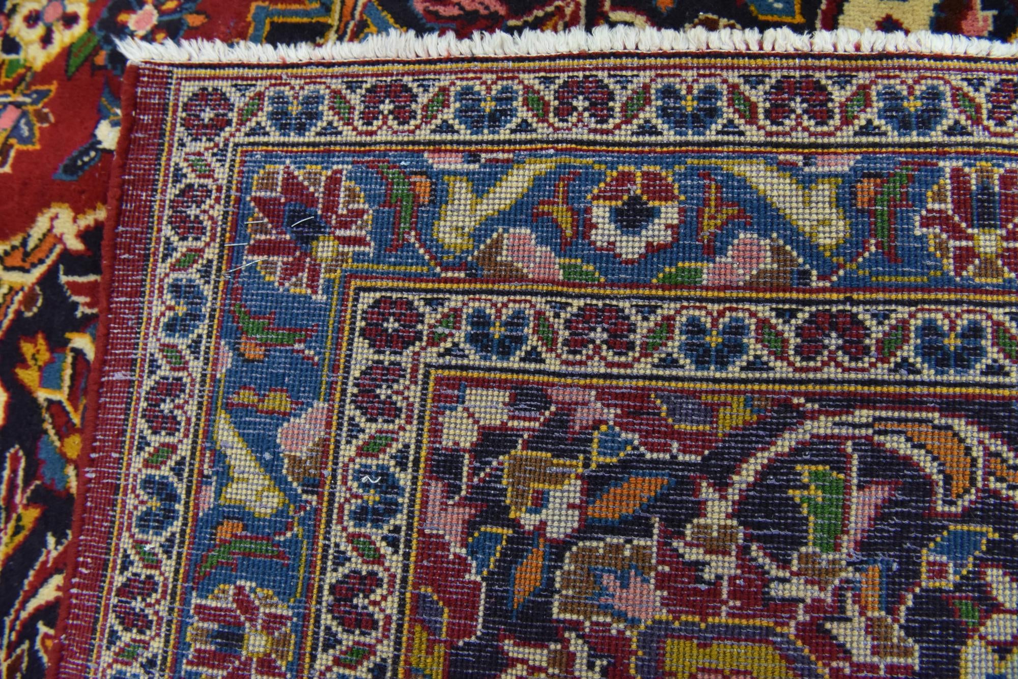 9' 7 x 13' 2 Hand Knotted Kashan Persian Wool Rug
