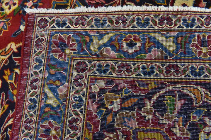 9' 7 x 13' 2 Hand Knotted Kashan Persian Wool Rug