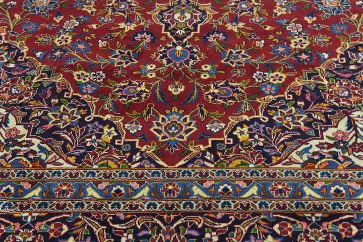9' 7 x 13' 2 Hand Knotted Kashan Persian Wool Rug
