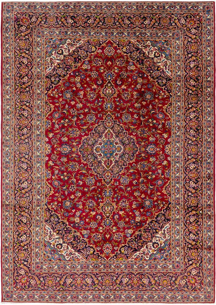 9' 7 x 13' 2 Hand Knotted Kashan Persian Wool Rug